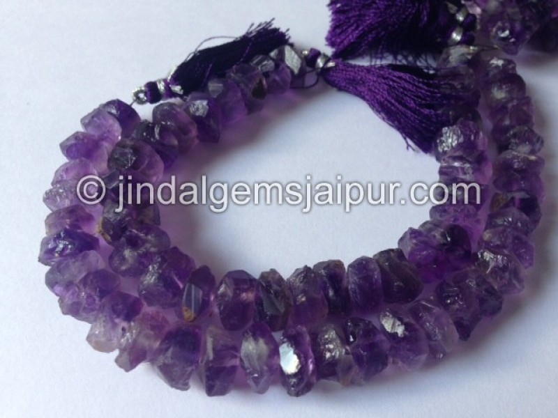 Amethyst Hammered Roundelle Beads